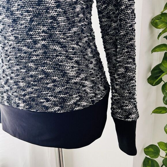 Frank Lyman Soft Fur Collar Black & Gray Stretchy Elegant Sweater - Size 8 - Picture 6 of 8